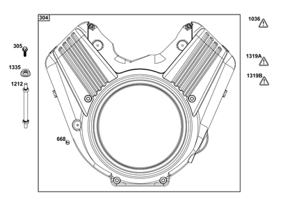 Blower Housing Group Diagram and Parts List for 613377-0001-E1  Briggs and Stratton Engine
